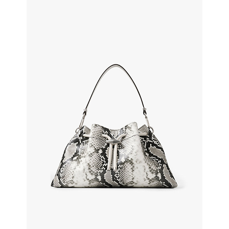  Jimmy Choo Cinch snakeskin-embossed leather shoulder bag