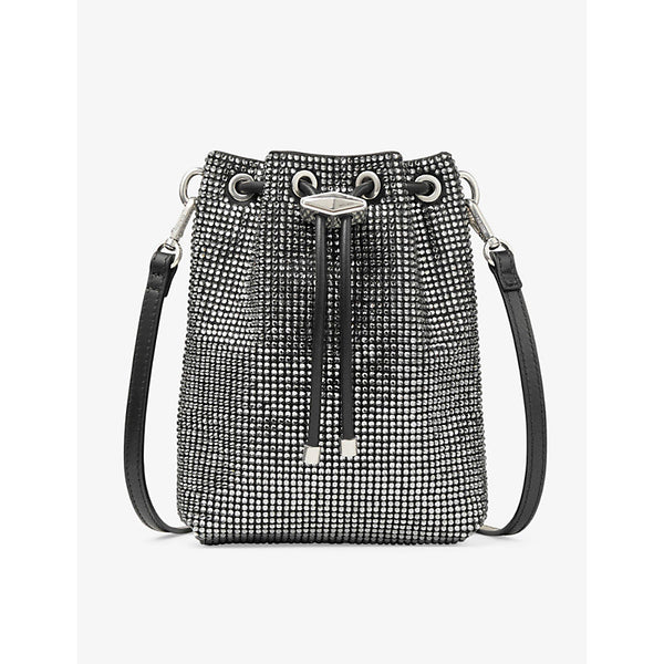 Jimmy Choo Cinch Mini crystal-embellished satin cross-body bag