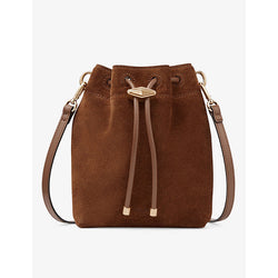  Jimmy Choo Cinch Mini suede top-handle bucket bag