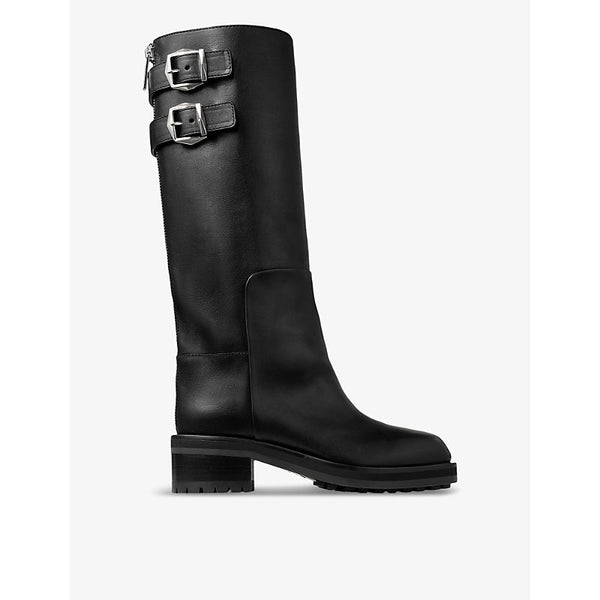  Jimmy Choo Brooklyn buckle-embellished heeled leather knee-high boots