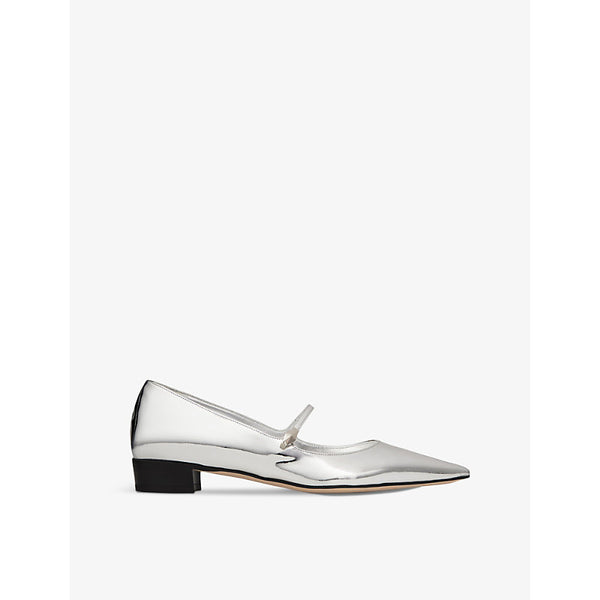 Jimmy Choo Carolyn metallic flat patent-leather pumps