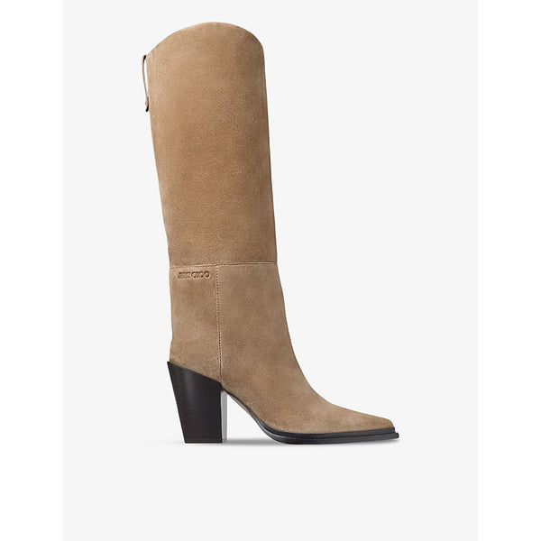 Jimmy Choo Cece 80 suede heeled knee-high boots