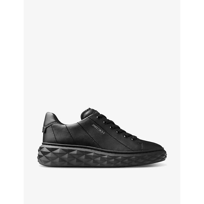 Jimmy Choo Diamond Light logo-embossed leather low-top trainers