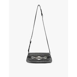 Womens Jimmy Choo Diamond small crystal-embellished satin shoulder bag