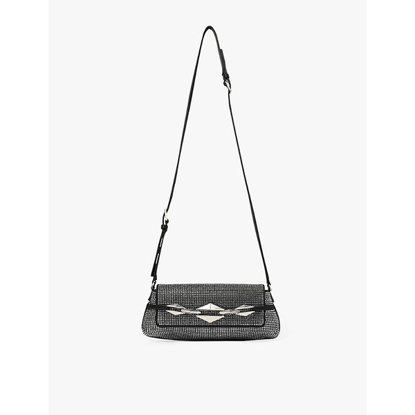  Jimmy Choo Diamond small crystal-embellished satin shoulder bag