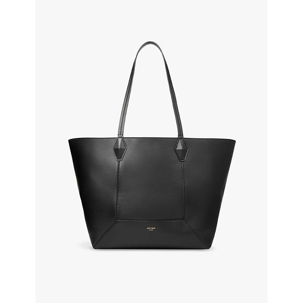  Jimmy Choo Diamond logo-embossed medium leather tote bag