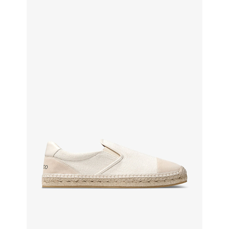 Jimmy Choo Ivan slip-on canvas and suede espadrilles