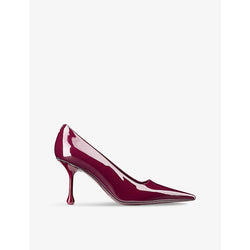 Jimmy Choo Ixia 80 logo-embellished patent-leather heeled courts