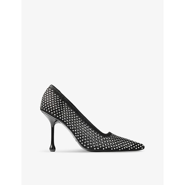 Jimmy Choo Ixia 95 crystal-embellished heeled mesh and satin courts