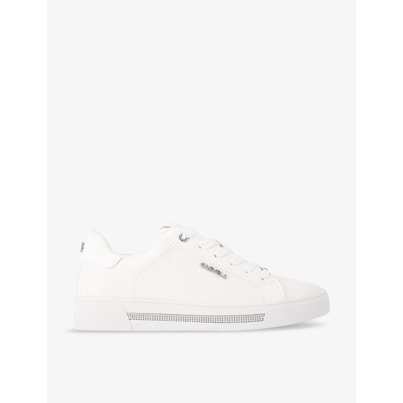 Womens Carvela Diamond low-top faux leather trainers