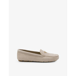 Prada Logo-plaque suede driving loafers