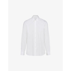  Prada Collared slim-fit cotton-blend shirt