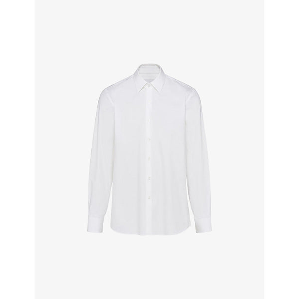  Prada Collared slim-fit cotton-blend shirt