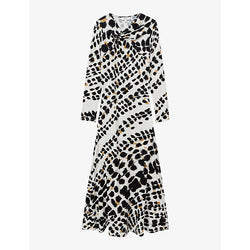  Reiss Vanita abstract-print stretch-jersey maxi dress