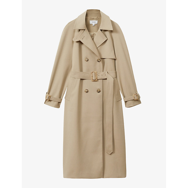  Reiss Darcie double-breasted belted woven trench coat