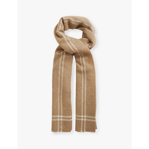  Reiss Liana checked wool and cashmere scarf