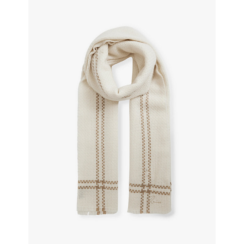  Reiss Liana checked wool and cashmere scarf