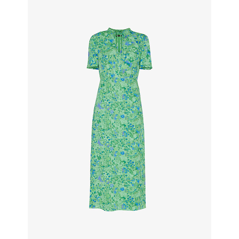 Whistles Bonnie floral-print slim-fit woven midi dress | WHISTLES