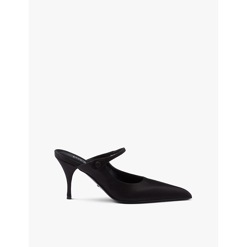 Prada Pointed-toe slip-on satin heels