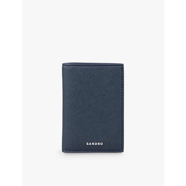 Sandro Logo-embossed faux-leather card holder | Sandro