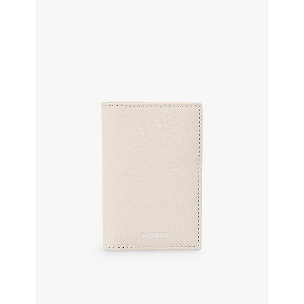 Sandro Logo-embossed faux-leather card holder | Sandro