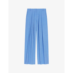  Maje Wide-leg high-rise stretch-woven trousers