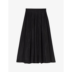  Maje Flared-skirt high-rise woven maxi skirt