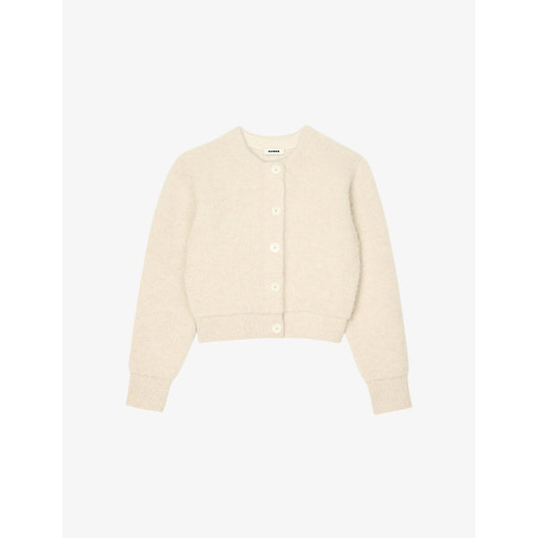 Sandro Round-neck brushed knitted cardigan