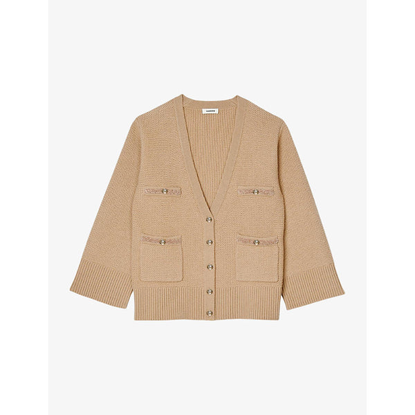  Sandro Relaxed-fit button-down wool cardigan