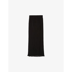  Claudie Pierlot Pleated elasticated-waist woven midi skirt