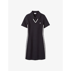 Claudie Pierlot Short-sleeved dog-embroidered knitted mini dress | CLAUDIE PIERLOT