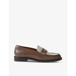 Claudie Pierlot Contrast-panel slip-on leather loafers