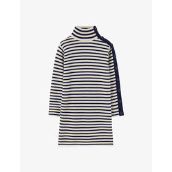 Claudie Pierlot High-neck slim-fit striped wool-blend mini dress | CLAUDIE PIERLOT