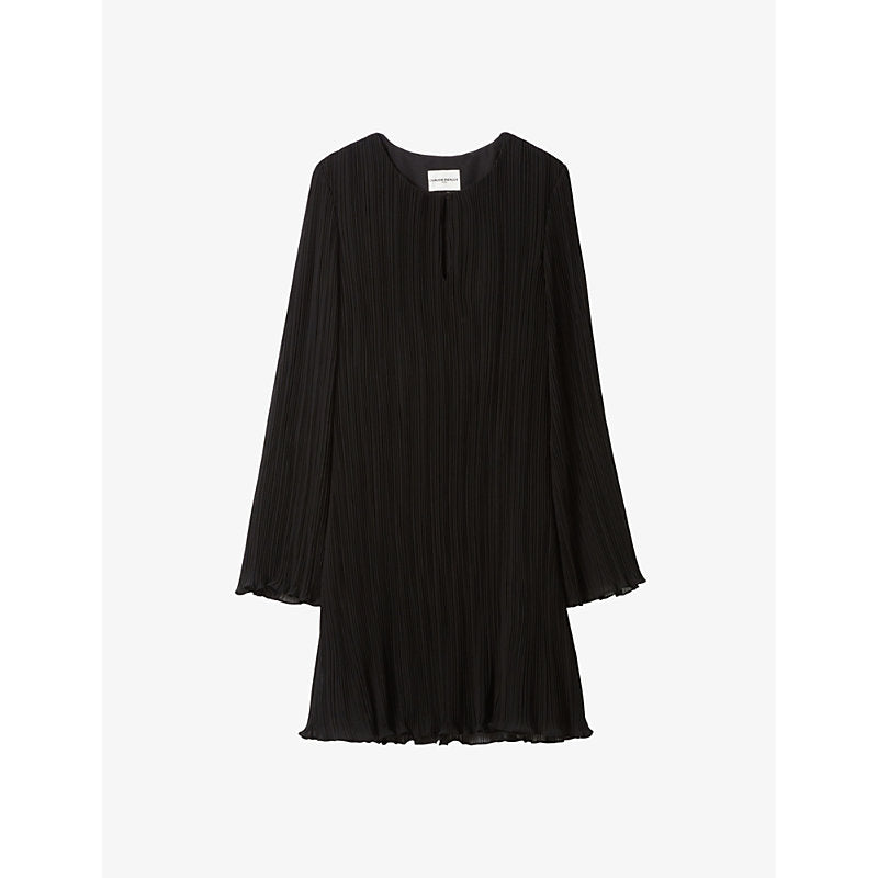 Claudie Pierlot Long-sleeved pleated woven mini dress | CLAUDIE PIERLOT