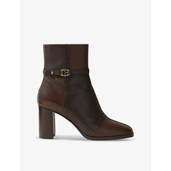 Claudie Pierlot Logo-buckle heeled leather ankle boots