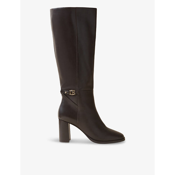 Claudie Pierlot Logo-buckle heeled leather knee-high boots