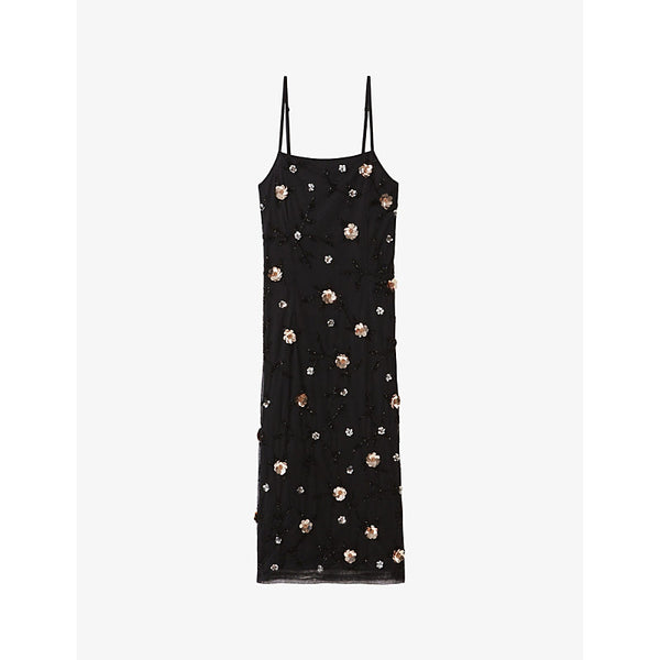 Claudie Pierlot Floral sequin-embellished sleeveless woven dress | CLAUDIE PIERLOT