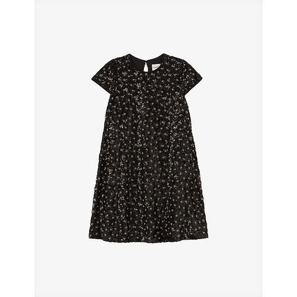 Claudie Pierlot Sequin-embroidered babydoll woven mini dress