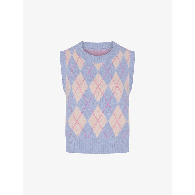  Omnes Bobbi argyle-patterned recycled-polyester blend vest