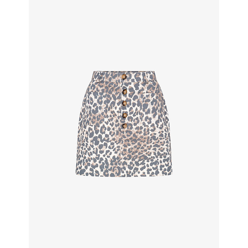  Omnes Nancy leopard-print organic-cotton mini skirt