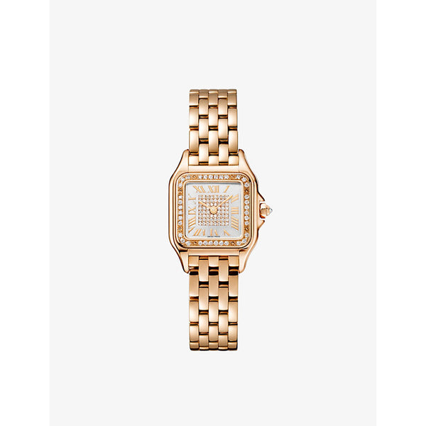 CRWJPN0039 Panthère de Cartier small 18ct rose-gold and 0.23ct brilliant-cut diamond quartz watch