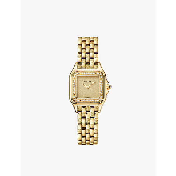 CRWJPN0057 Panthère de Cartier small 18ct yellow-gold and 0.26ct brilliant-cut diamond quartz watch