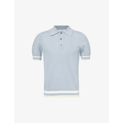  Che Quinn stripe-trimmed cotton-knit polo shirt