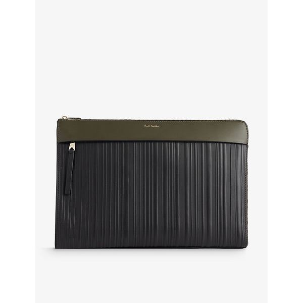 Paul Smith Foiled-branding striped leather briefcase | Paul Smith