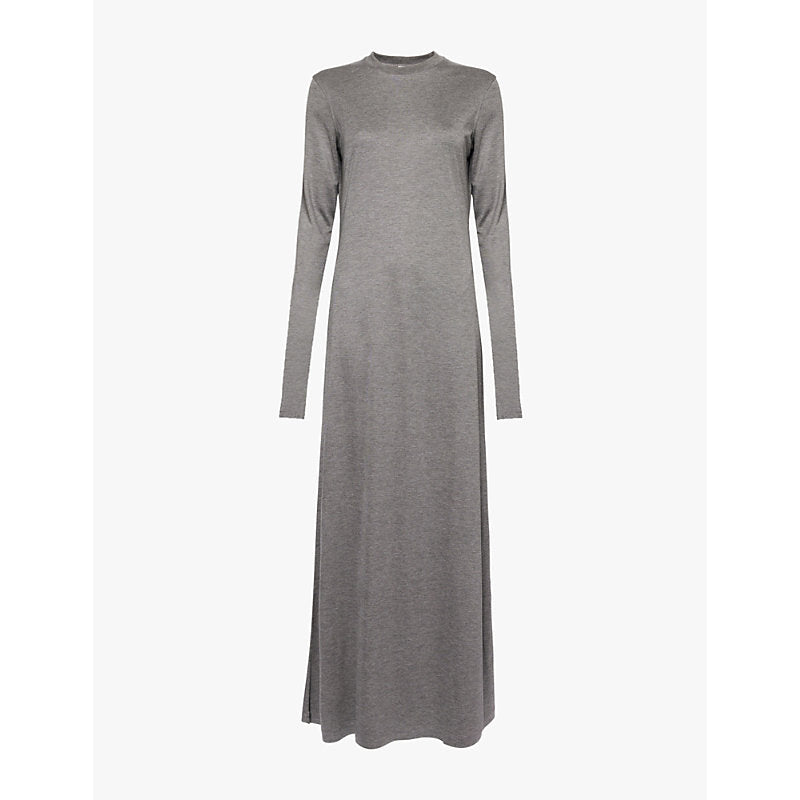 Toteme Long-sleeved slim-fit woven midi dress | TOTEME