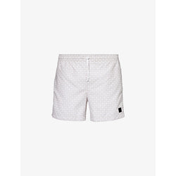  Boss Logo-patch regular-fit recycled-polyester swim shorts