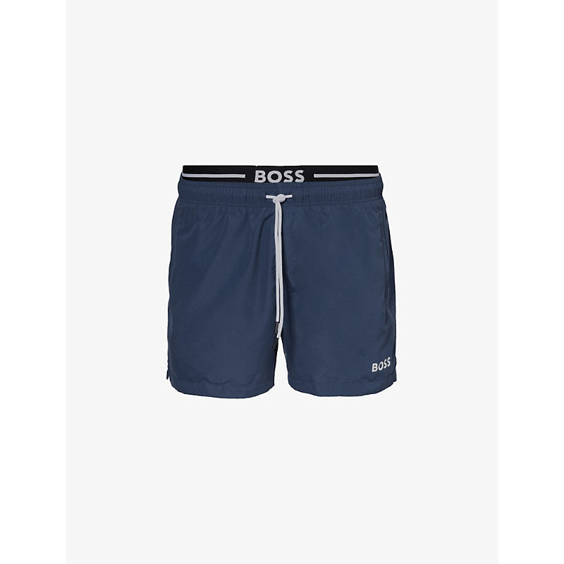  Boss Logo-print regular-fit recycled-polyester swim shorts