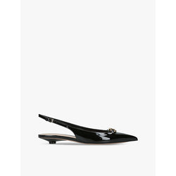  Valentino Garavani VLogo Moon patent-leather slingback courts