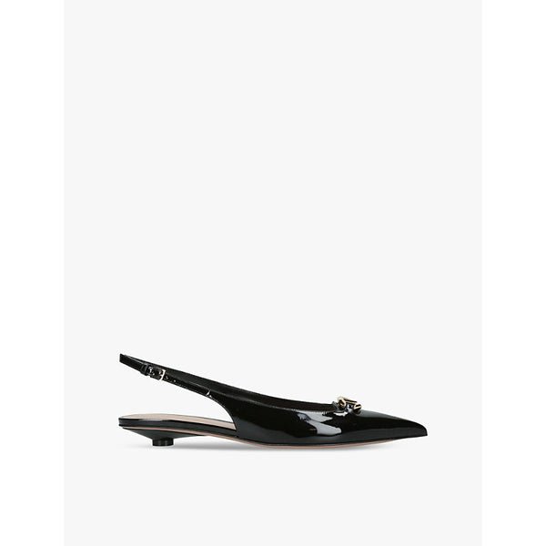  Valentino Garavani VLogo Moon patent-leather slingback courts