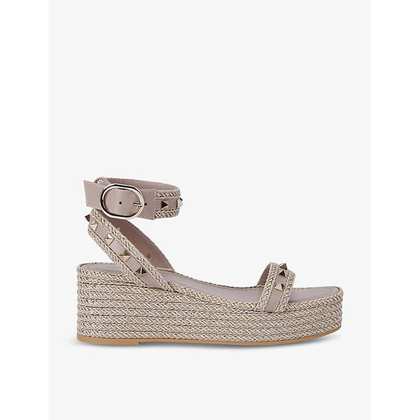  Valentino Garavani Rockstud flatform leather espadrille sandals